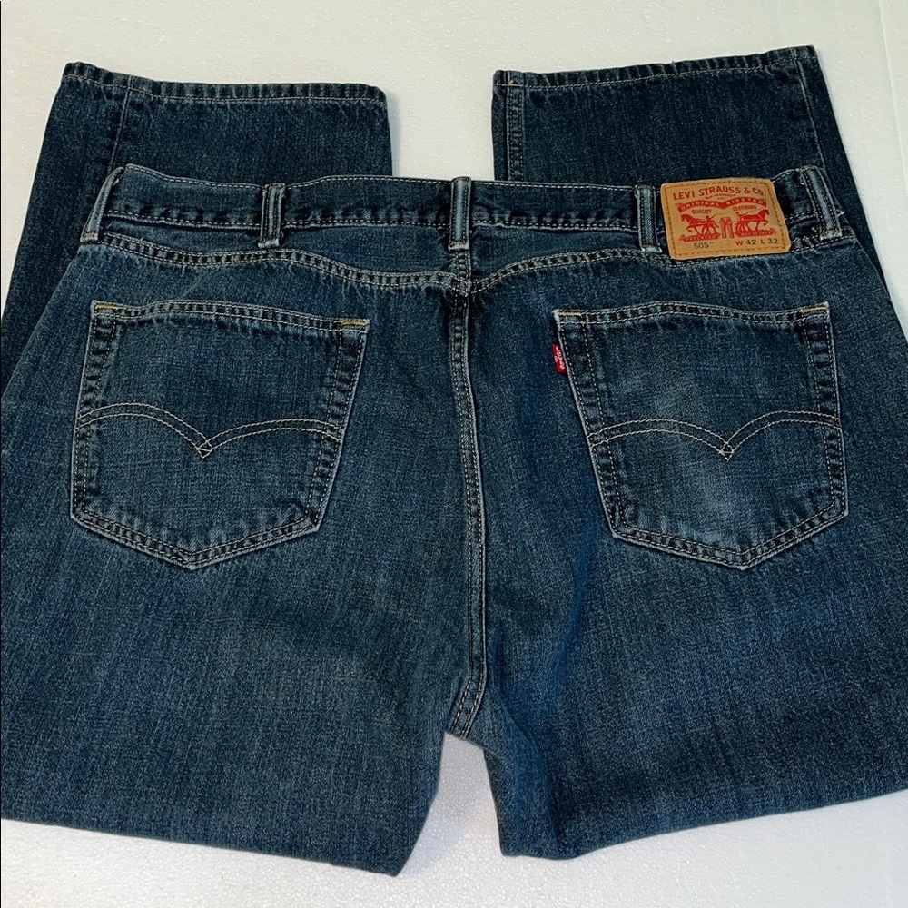Levi's 505 Dark Blue Denim Jeans size 42x32
